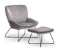 Mila Velvet Accent Chair & Stool - Grey Accent Chair Julian Bowen V2 