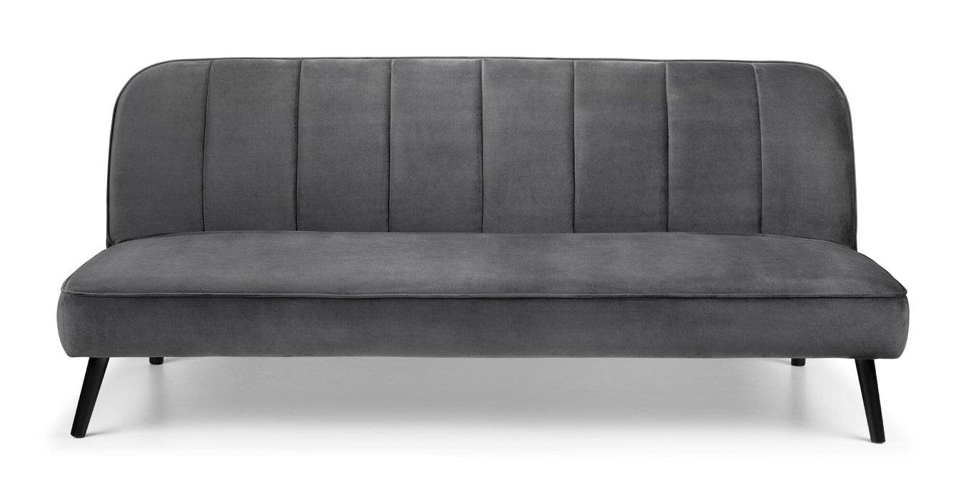 Miro Curved Back Sofabed - Grey Velvet Sofa beds Julian Bowen V2 