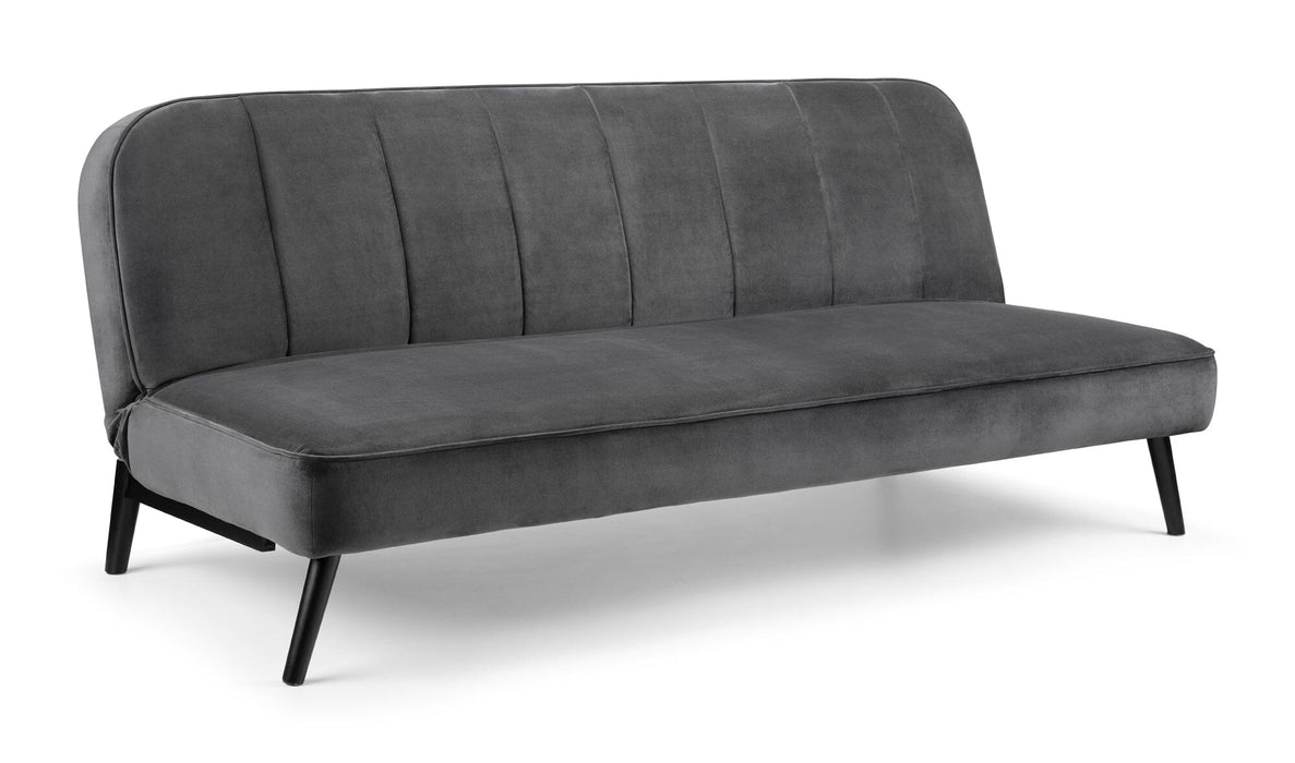 Miro Curved Back Sofabed - Grey Velvet Sofa beds Julian Bowen V2 