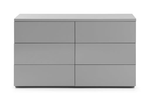 Monaco 6 Drawer Wide Chest - Grey High Gloss Chest of Drawers Julian Bowen V2 