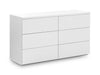 Monaco 6 Drawer Wide Chest - White High Gloss Chest of Drawers Julian Bowen V2 