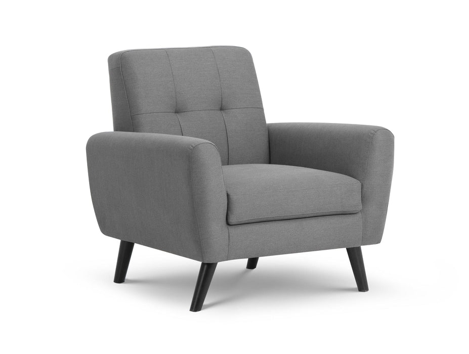 Monza Compact Retro Chair - Grey Fabric Chairs Julian Bowen V2 