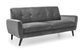 Monza 3 Seater In Dark Grey Velvet Sofas Julian Bowen V2 