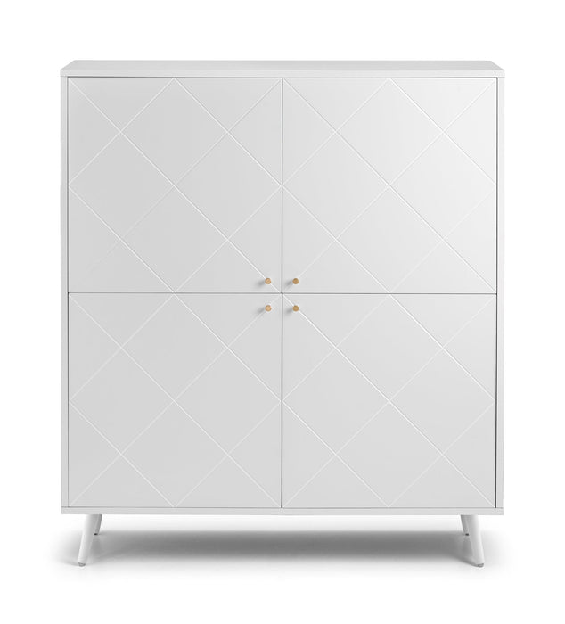 Moritz 4 Door Cabinet - White Bedside Tables Julian Bowen V2 