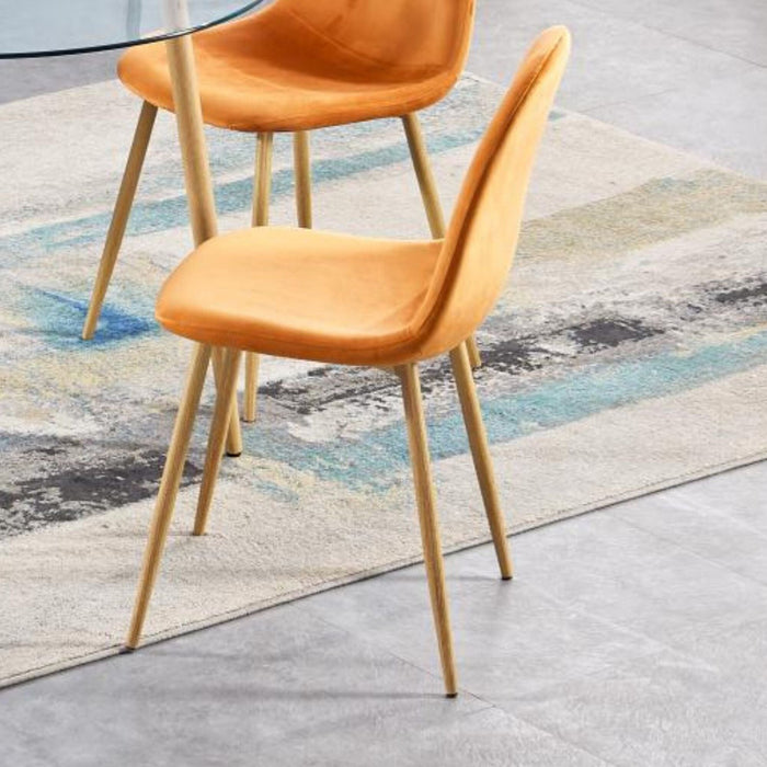 Oslo Chair Orange Velvet Dining Chair Gannon 