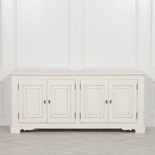 Distressed Aged White Brush Painted Classical Sideboard Sideboard Maison Repro 