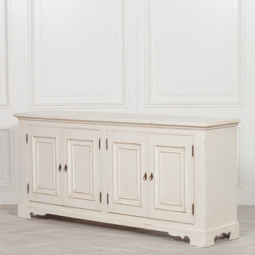 Distressed Aged White Brush Painted Classical Sideboard Sideboard Maison Repro 