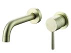 Pier Brushed Brass Wall Mounted Basin Mixer Supplier 141 