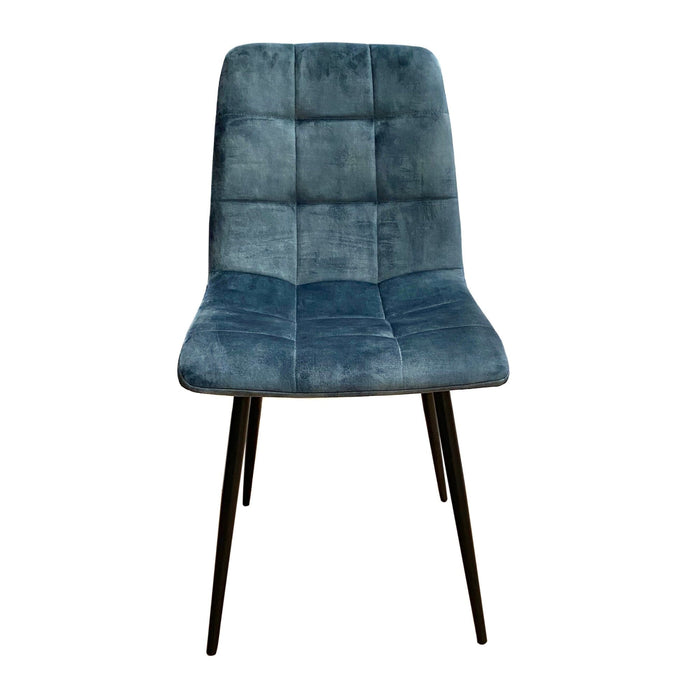 Pedro Velvet Chair Blue Dining Chair Gannon 