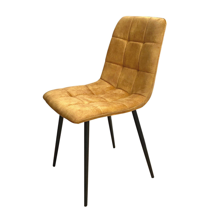 Pedro Velvet Chair Mustard Dining Chair Gannon 