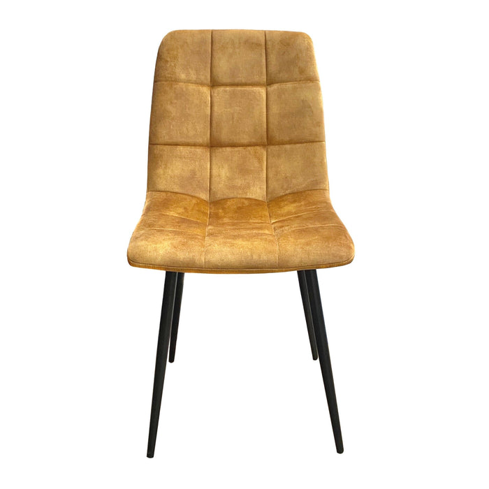 Pedro Velvet Chair Mustard Dining Chair Gannon 