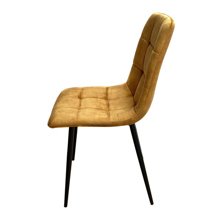 Pedro Velvet Chair Mustard Dining Chair Gannon 