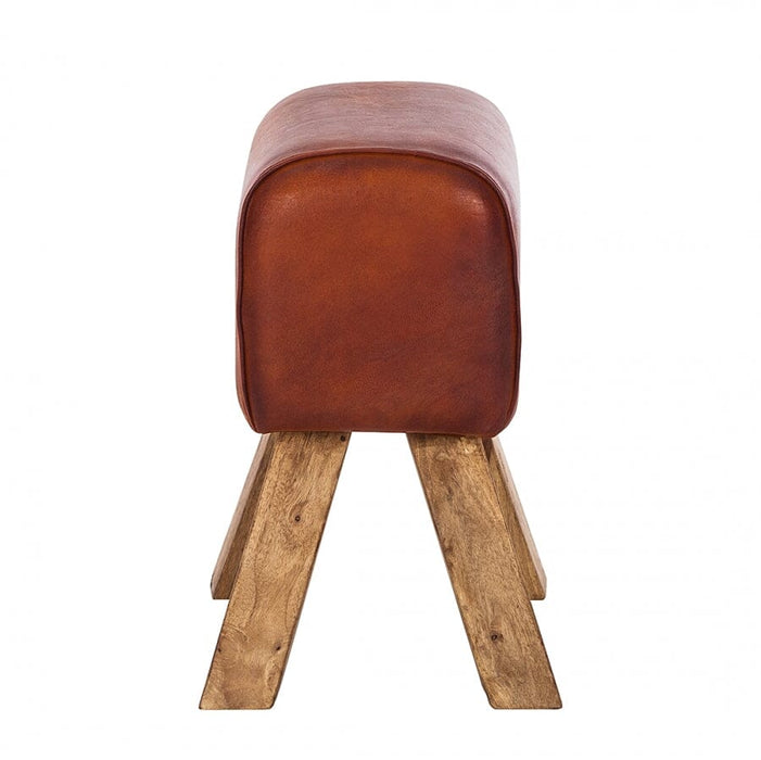 Stool Truned Buck Genuine Leather Stool IHv2 