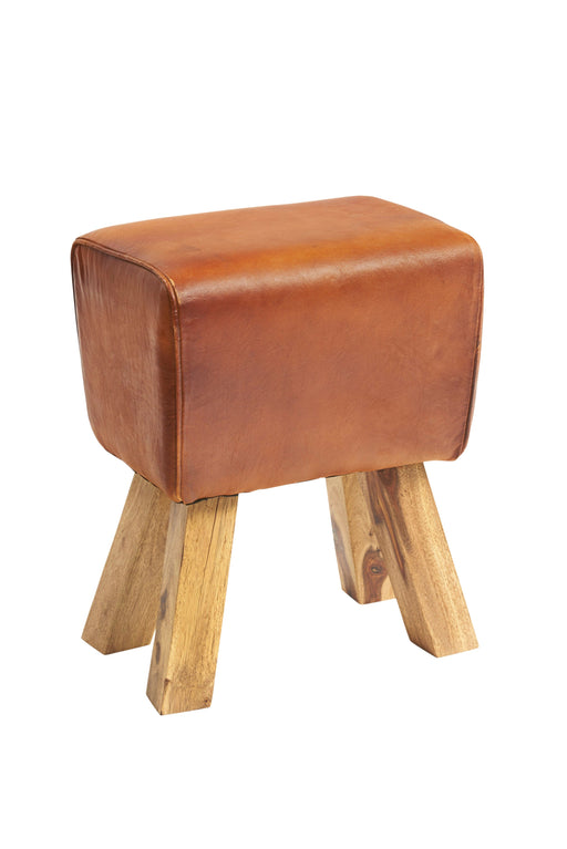 Stool Truned Buck Genuine Leather Stool IHv2 