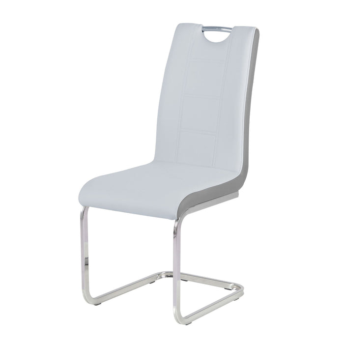 Rimini Chair Light Grey PU Dining Chair Gannon 