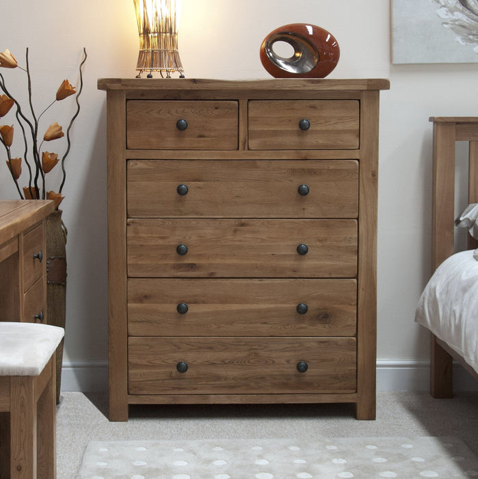 Rustic Oak 2 over 4 Chest Chest of Drawers GBH 