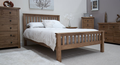 Rustic Oak Double Bed Bed GBH 