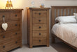 Rustic Oak 5 Drawer Narrow Chest Chest of Drawers GBH 