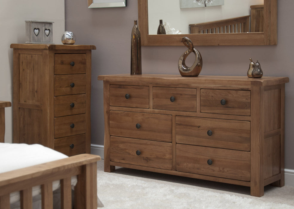 Rustic Oak 7 Drawer Multi Chest Chest of Drawers GBH 