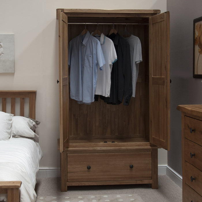 Rustic Oak Gents Wardrobe Wardrobes GBH 