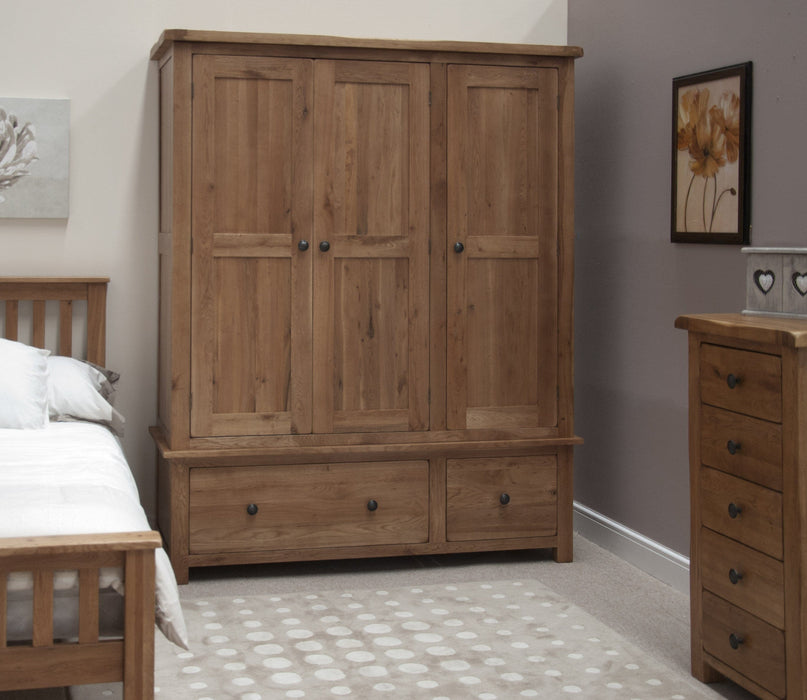 Rustic Oak Triple Wardrobe Wardrobes GBH 