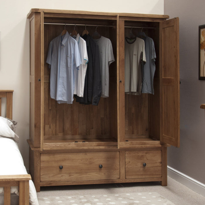 Rustic Oak Triple Wardrobe Wardrobes GBH 