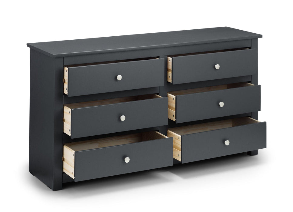 Radley 6 Drawer Chest - Anthracite Chest of Drawers Julian Bowen V2 