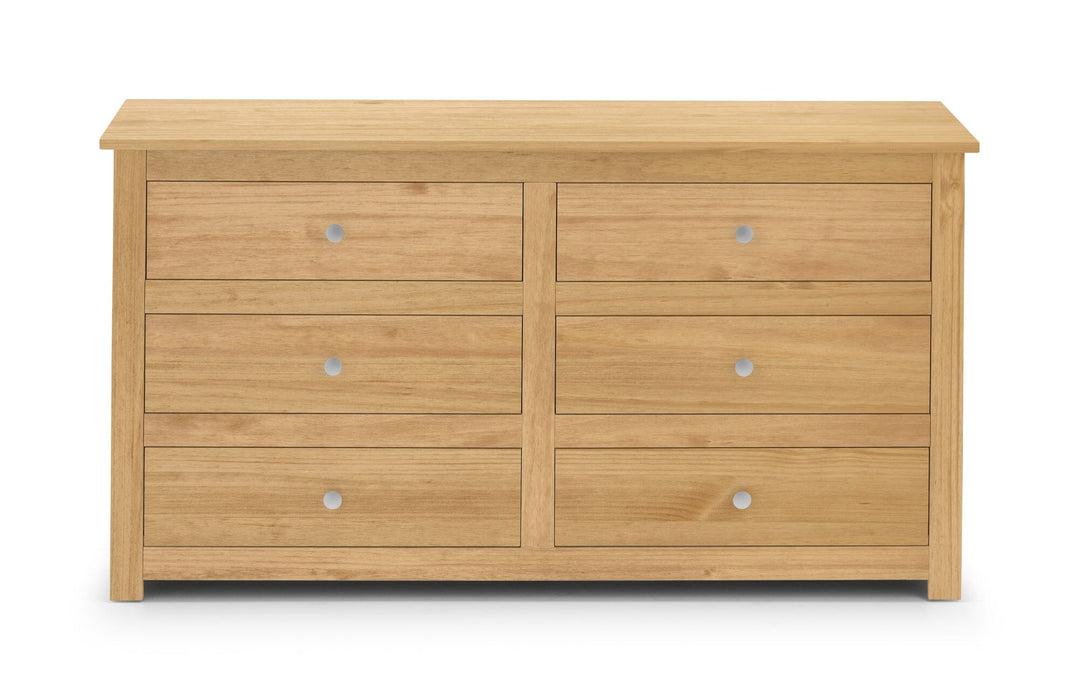 Radley 6 Drawer Chest - Waxed Pine Chest of Drawers Julian Bowen V2 