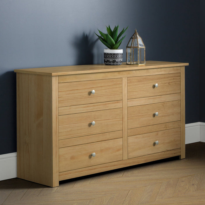 Radley 6 Drawer Chest - Waxed Pine Chest of Drawers Julian Bowen V2 