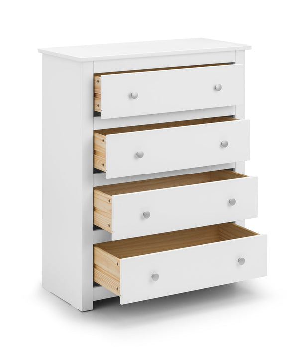 Radley 4 Drawer Chest - White Chest of Drawers Julian Bowen V2 