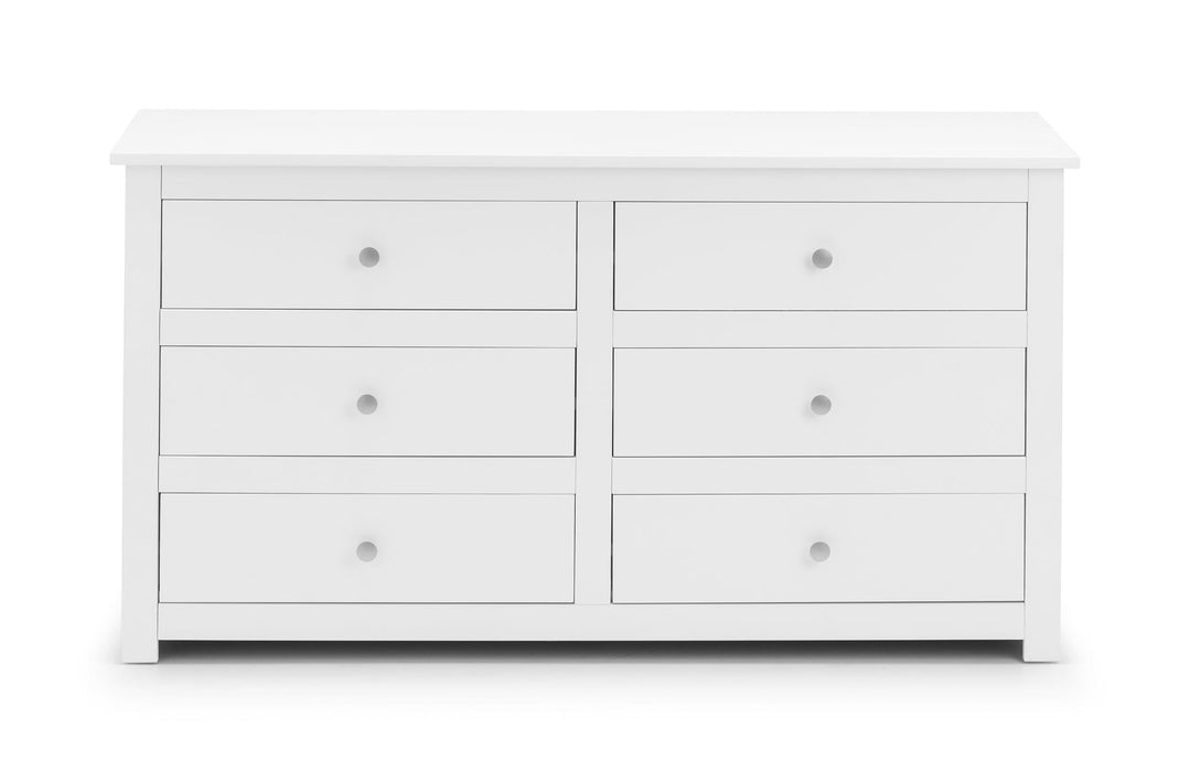 Radley 6 Drawer Chest - White Chest of Drawers Julian Bowen V2 