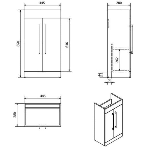 Sail Two Door Unit With Ceramic Basin Bathroom Furniture Vendor 116 