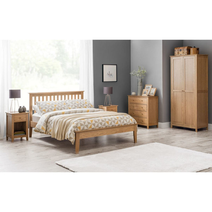 Salerno Shaker Bed Frame 150Cm Oak Bed Frames Julian Bowen V2 