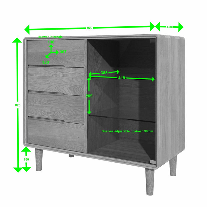 Scandic Small Glazed Chest Chest of Drawers GBH 