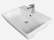 Style 55cm Semi Recess 1TH Basin Supplier 141 