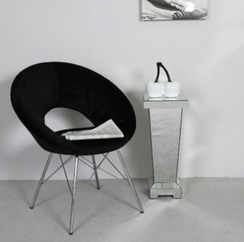 Orb Chrome and Black Velvet Chair Dining Chair CIMC 