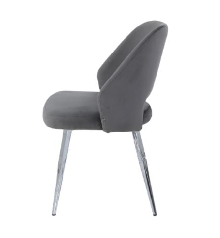 Grey Velvet & Chrome Dining Chair Dining Chair CIMC 