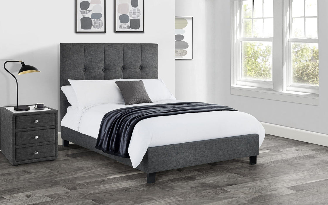 Sorrento High Headboard Bed Frame 180Cm - Slate Linen Bed Frames Julian Bowen V2 