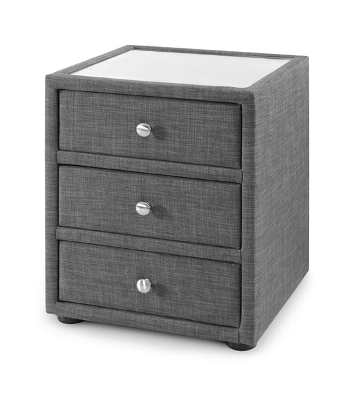 Sorrento 3 Drawer Bedside Slate Linen Bedside Tables Julian Bowen V2 