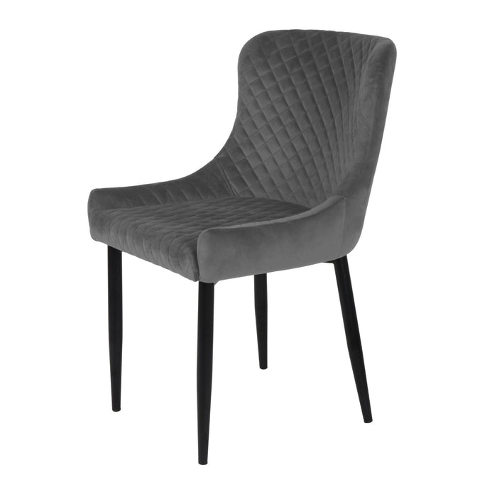 Talia Velvet Chair Grey Dining Chair Gannon 