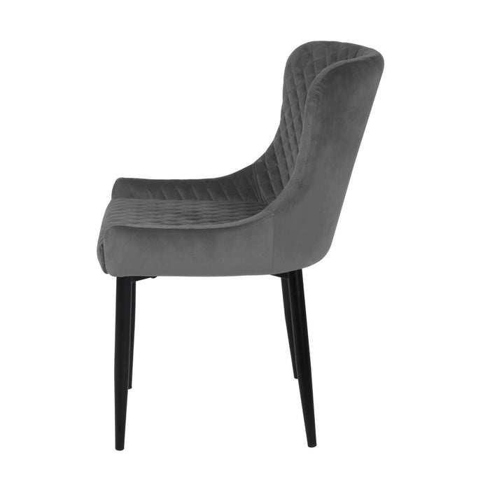 Talia Velvet Chair Grey Dining Chair Gannon 