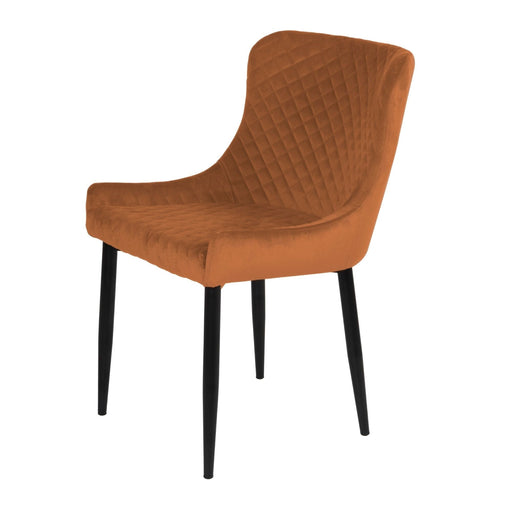 Talia Velvet Chair Orange Dining Chair Gannon 