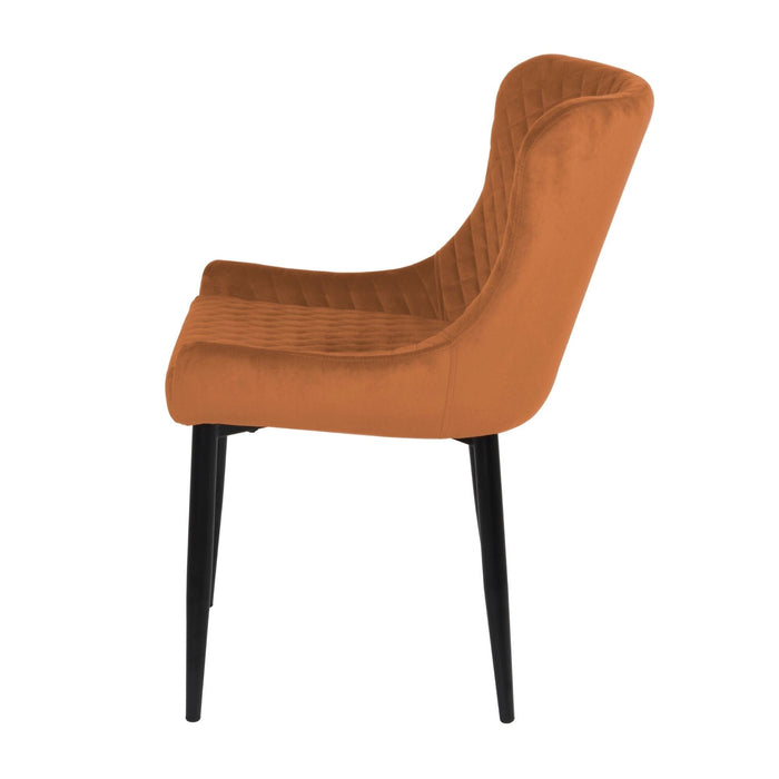 Talia Velvet Chair Orange Dining Chair Gannon 