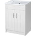 Traditional White Ash Porcelain 600mm Floor Standing 2 Door Basin Unit Bathroom Furniture Vendor 116 