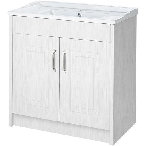 Traditional White Ash Porcelain 800mm Floor Standing 2 Door Basin Unit Bathroom Furniture Vendor 116 