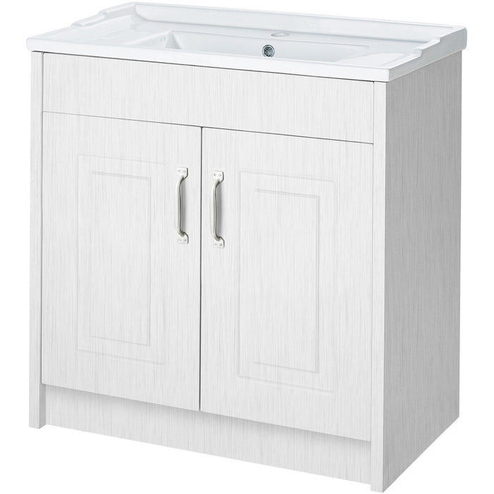 Traditional White Ash Porcelain 800mm Floor Standing 2 Door Basin Unit Bathroom Furniture Vendor 116 