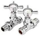 Traditional Straight Radiator Valve Set Chrome Supplier 141 