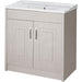 Traditional Stone Grey Woodgrain 800mm Floor Standing 2 Door Basin Unit Bathroom Furniture Vendor 116 