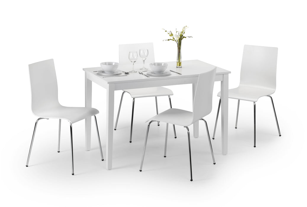 Taku Dining Table - Satin White Dining Tables Julian Bowen V2 