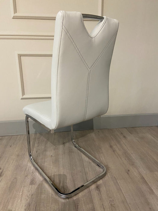 Vicenza Chair Light Grey PU Dining Chair Gannon 